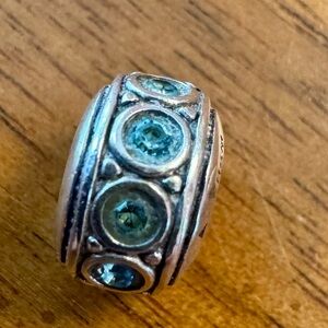 Chamilia Sterling Silver March Birthstone Wheel Charm with Swarovski Crystals